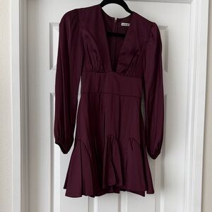 Abercrombie & Fitch Deep Burgundy Long Sleeve Dress